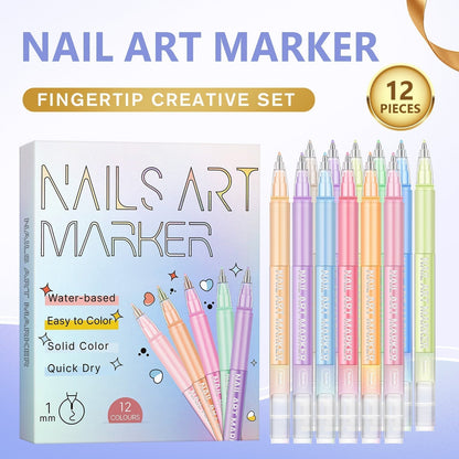 Painted Graffiti Nail Art Highlighter And Outline Graffiti Pen Set