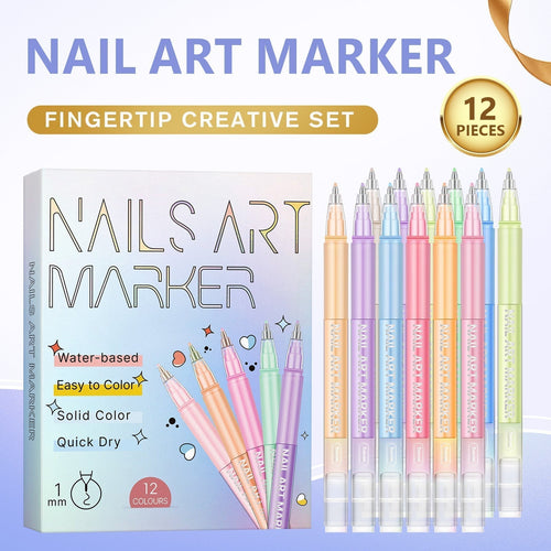 Painted Graffiti Nail Art Highlighter And Outline Graffiti Pen Set