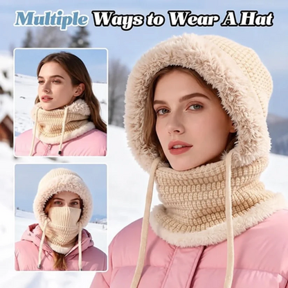 🔥Last Day 50% OFF🔥🥶Fleece Double Layer Integrated Mask Hat🥶