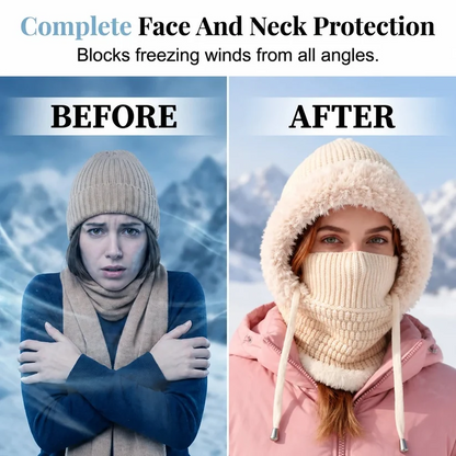 🔥Last Day 50% OFF🔥🥶Fleece Double Layer Integrated Mask Hat🥶