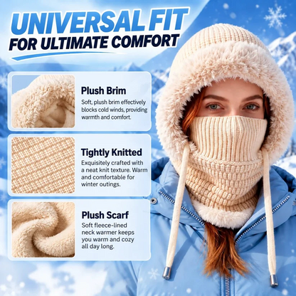 🔥Last Day 50% OFF🔥🥶Fleece Double Layer Integrated Mask Hat🥶
