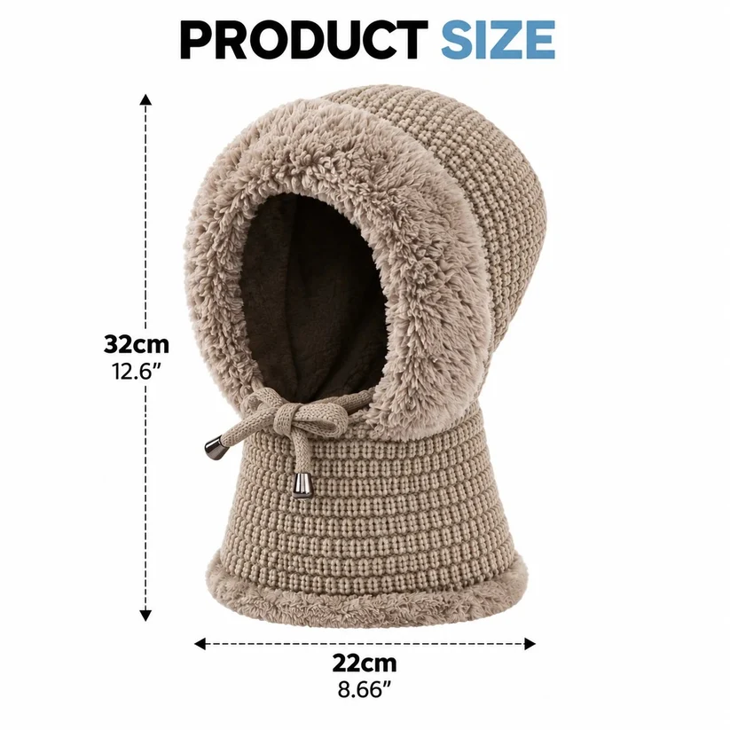 🔥Last Day 50% OFF🔥🥶Fleece Double Layer Integrated Mask Hat🥶