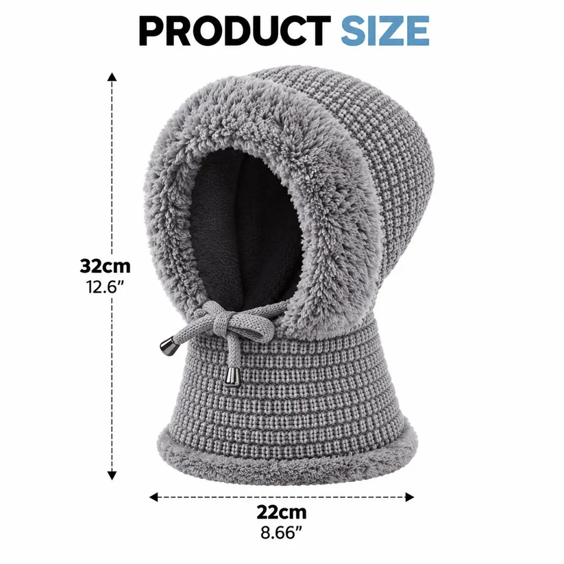🔥Last Day 50% OFF🔥🥶Fleece Double Layer Integrated Mask Hat🥶