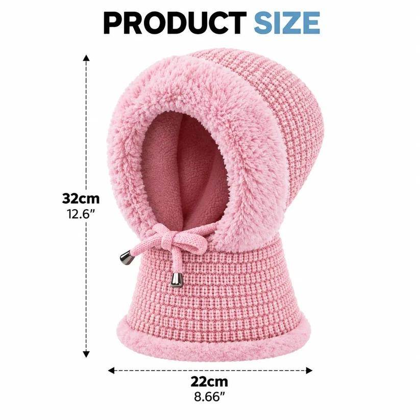 🔥Last Day 50% OFF🔥🥶Fleece Double Layer Integrated Mask Hat🥶