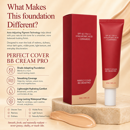 LAST DAY — BUY 1 GET 1 FREE 💜 PERFECT COVER BB CREAM PRO — Flawless Finish, Even-Looking Skin Tone & Lightweight Coverage