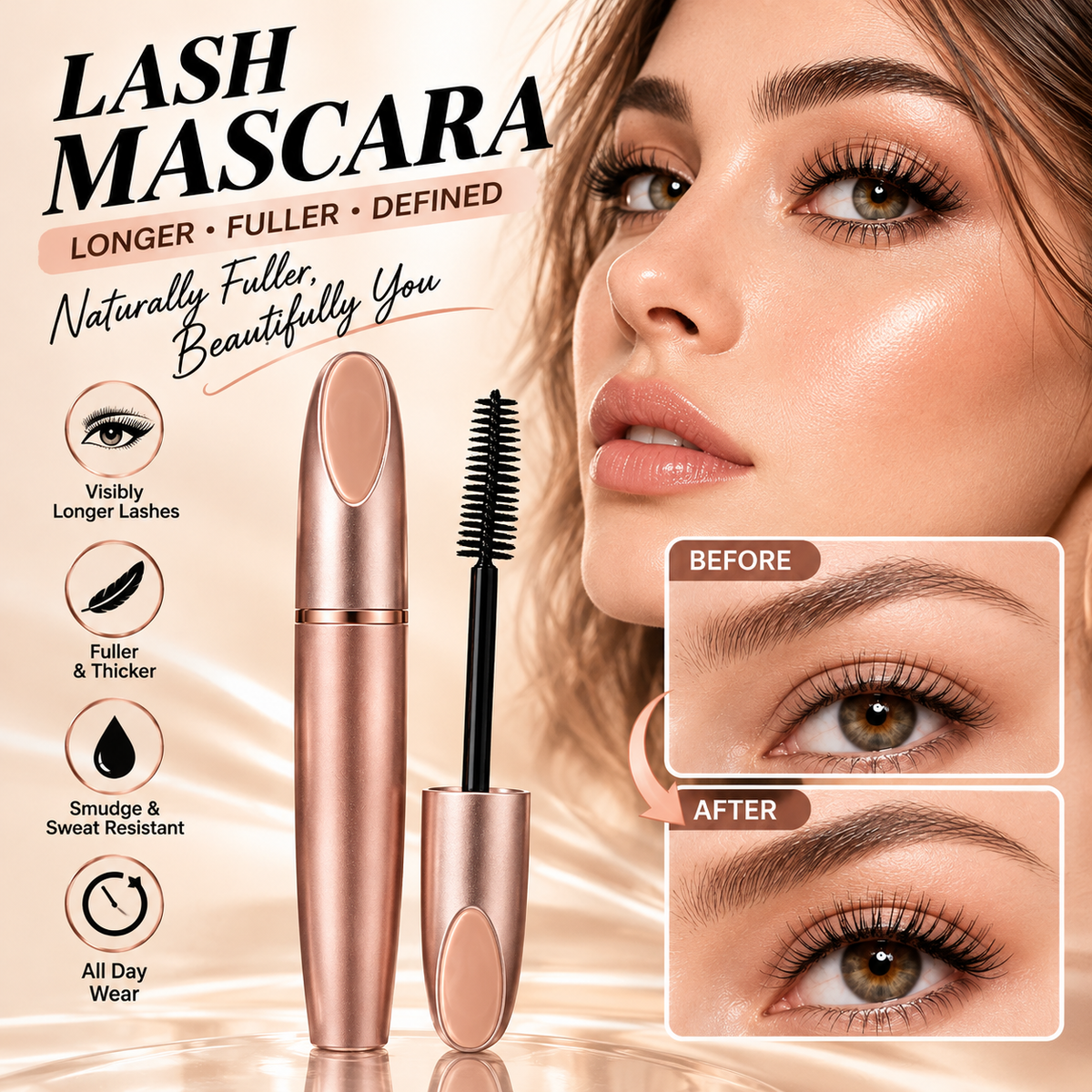 Dual-Purpose Long Thick Curl Eyelash Mascara