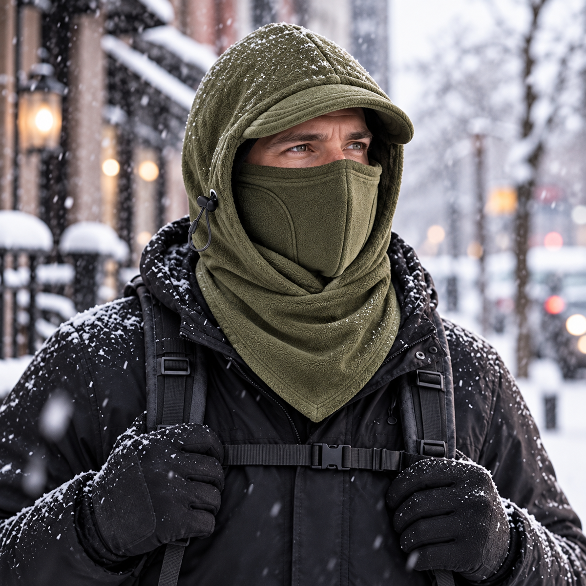 🔥Last Day 50% OFF🔥🥶Fleece Double Layer Integrated Mask Hat🥶